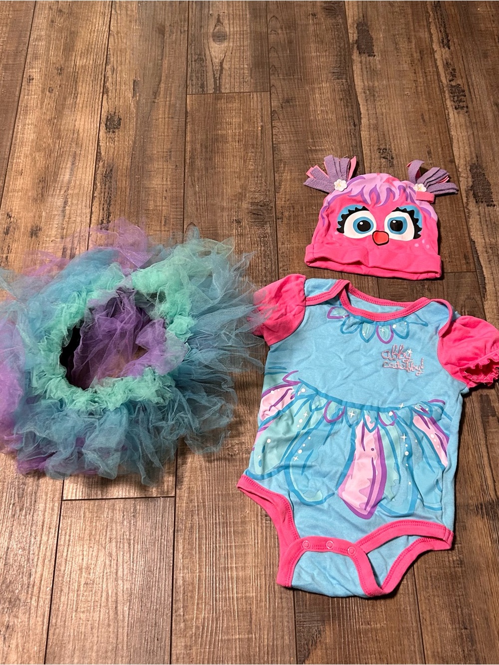 Sesame Street Abby Cadabby Bodysuit Hat Tutu Costume Girls baby 3-6 months
